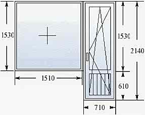 балконный блок 2220х2140