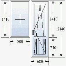 балконный блок 1180х2140